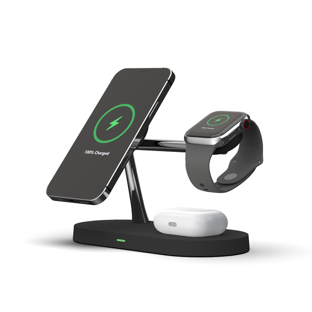 The new three-in-one magnetic wireless charger is suitable for 15W iPhone phone stand wireless charger Item Picture