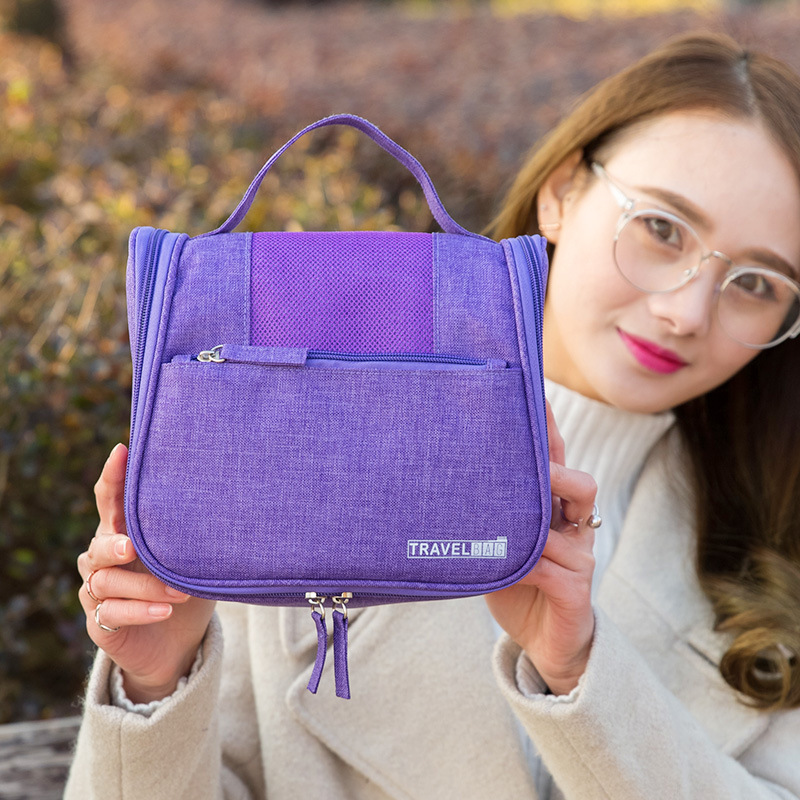 Runhui cationic solid color toiletry bag, portable cosmetics storage bag, travel makeup bag, starting from one batch, portable Item Picture