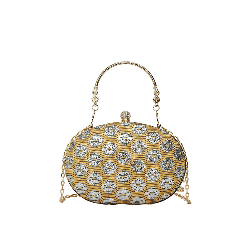 Cross-border trendy sequined glitter evening bag, fashionable banquet women's clutch bag, personalized single-shoulder crossbody bag Item Picture