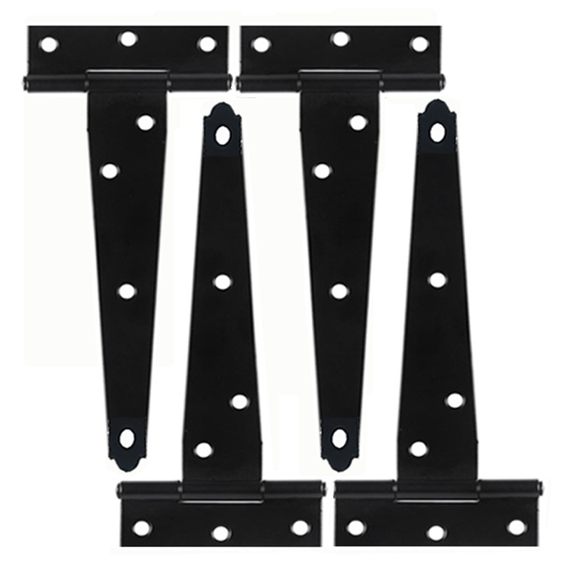 T-shaped hinge hinge barn door slotted bearing door iron 6-inch black folding T-shaped V-belt hinge hinge Item Picture