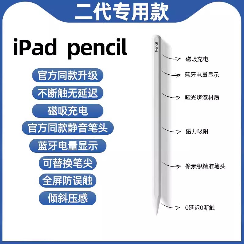 ipadpencil Magnetic charging capacitive pen, Apple ipad tablet dedicated stylus, anti-accidental touch, pressure-sensitive details Picture