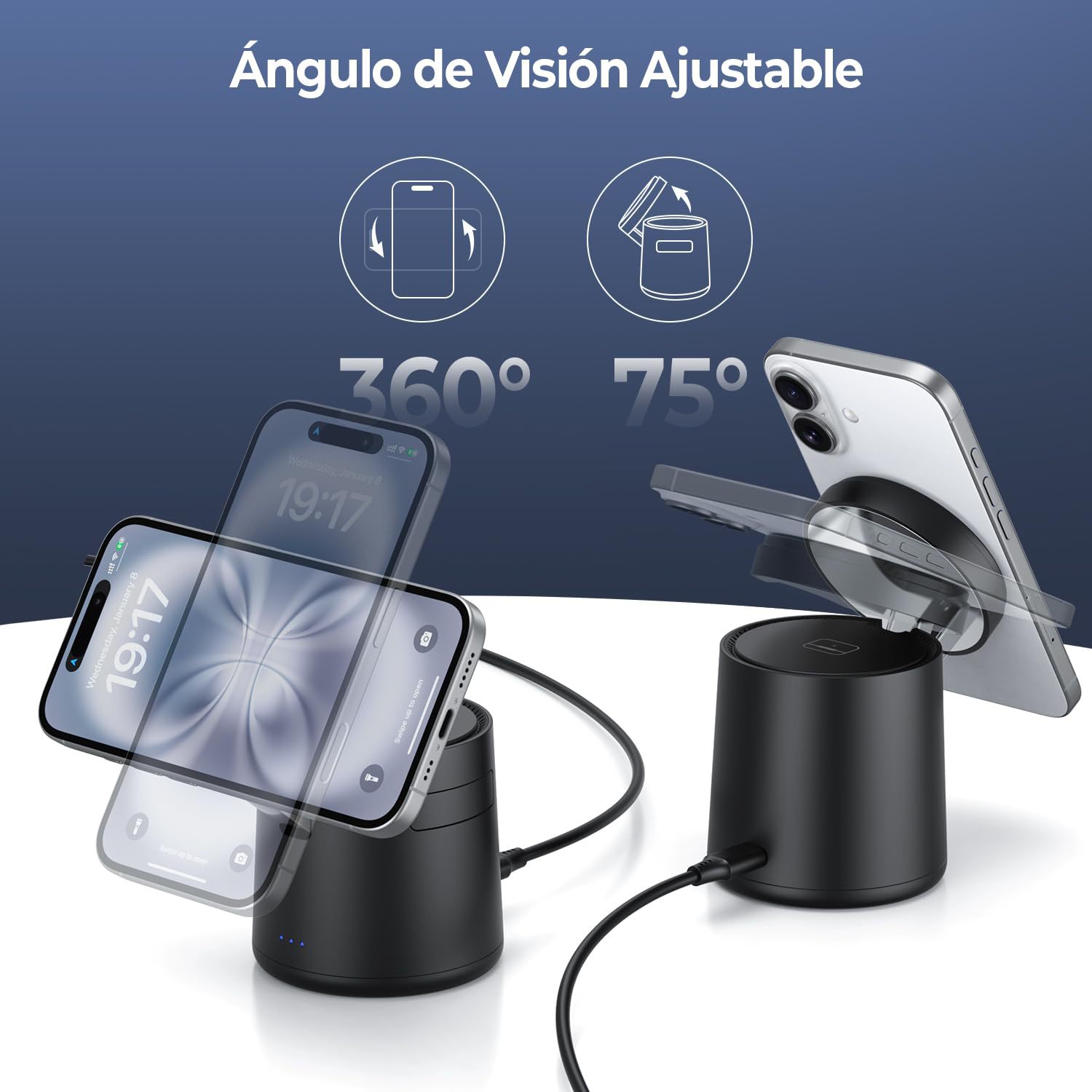 The new 15W portable foldable magnetic three-in-one wireless charger is suitable for Apple's wireless charging stand details Picture