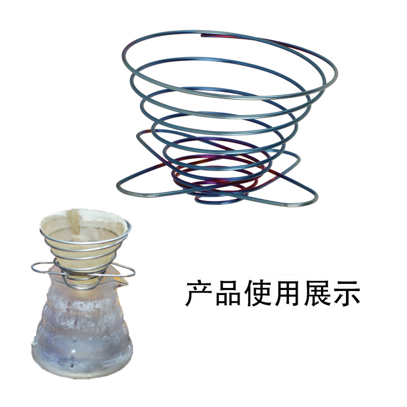 Foldable coffee filter cup spring portable mini coffee filter stand stainless steel spring filter cup Specification drawing