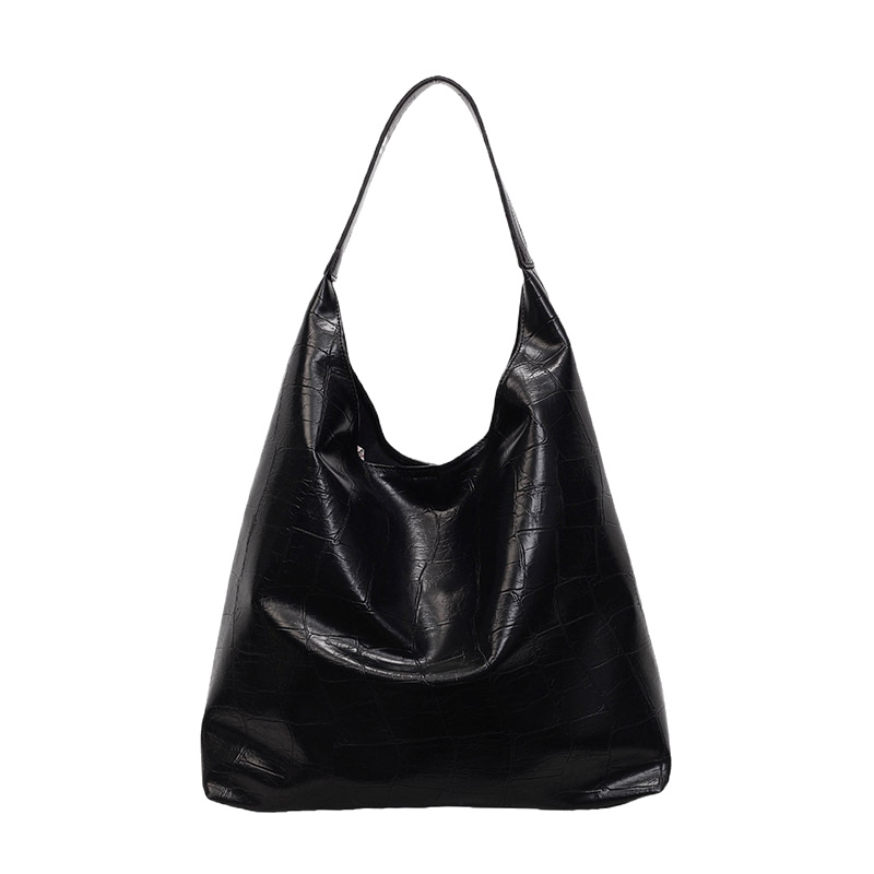 Cross-border 2025 New Style casual and fashionable large-capacity bucket bag for women, stylish and high-end, letter stone pattern single-shoulder bag Item Picture