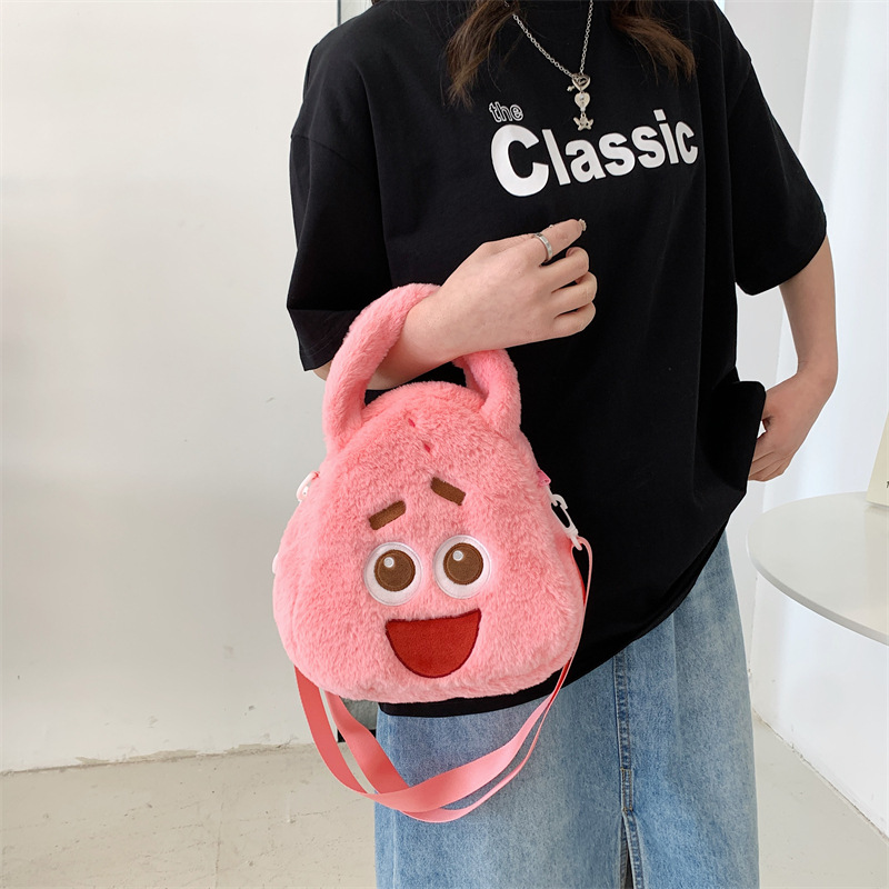 Cute SpongeBob plush bag, girl cartoon Pie, Big Star single-shoulder crossbody bag, Kiki Titi handbag, tote bag Specification drawing