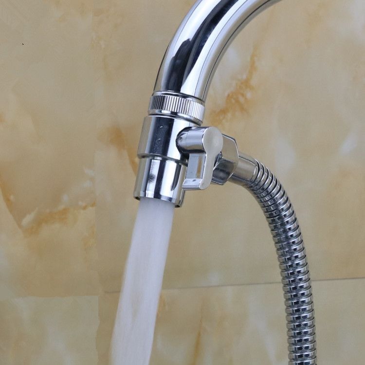 Washbasin faucet, external connection to washing machine water pipe, shower head, switch valve, one inlet, two outlets, three-way water distributor Specification drawing