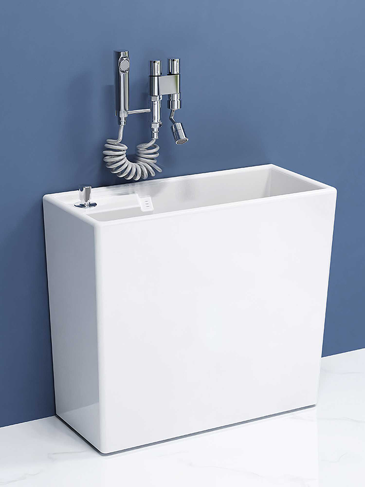 A10L Household ceramic mini mop sink, ultra-narrow balcony bathroom mop sink, small small sink Specification drawing