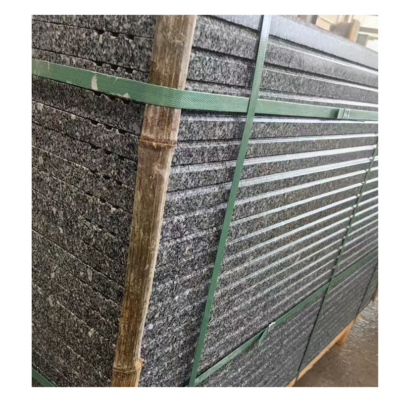 Sesame grey flamed slab construction project park floor marble, litchi surface engineering slab granite manufacturer Item Picture