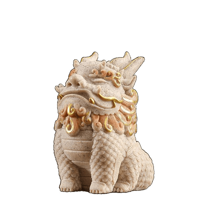 The sand rock wealth-attracting PI Xiu desktop decoration, the office workstation decoration of the God of Wealth, and the cute national trend Qilin Item Picture