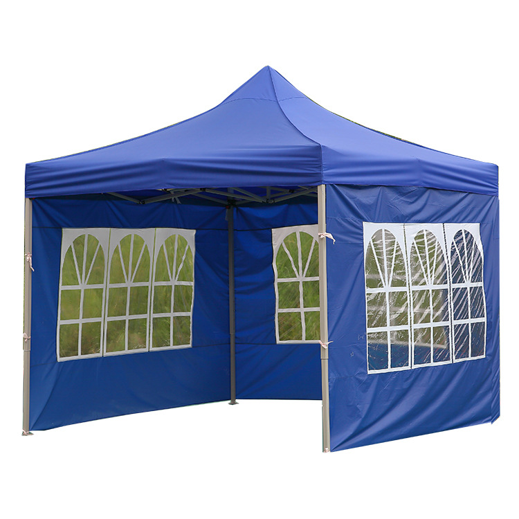 Four-corner folding street stall tent fabric, rainproof and windproof tent fabric, night market stall tent fabric, transparent window Item Picture