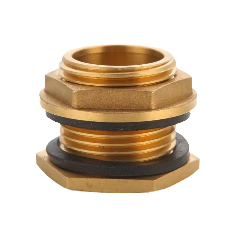 ll All-copper thickened water tank joint, 4/6 inch 1-inch water tower bucket, inner and outer threaded water pool, fish tank drainage interface matching Item Picture
