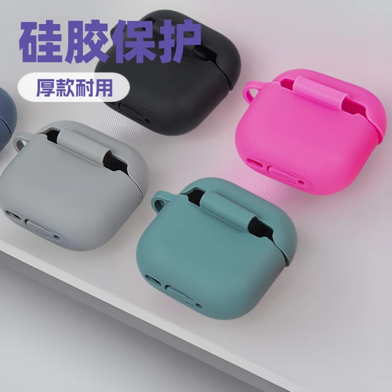 This thick version of the AirPods4 silicone Apple earphone case can be equipped with a logo and comes in multiple colors Application Scenario