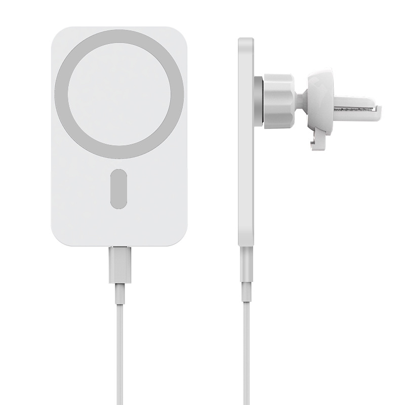 The 15W car wireless charger Magsafe mobile phone navigation stand is compatible with magnetic wireless charging for both Apple and Android devices Item Picture