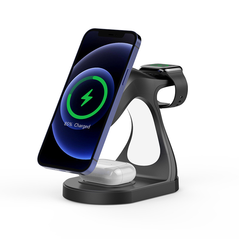 New magnetic four-in-one wireless charging adjustable stand + Night light desktop mobile phone wireless charger 12/13 Item Picture