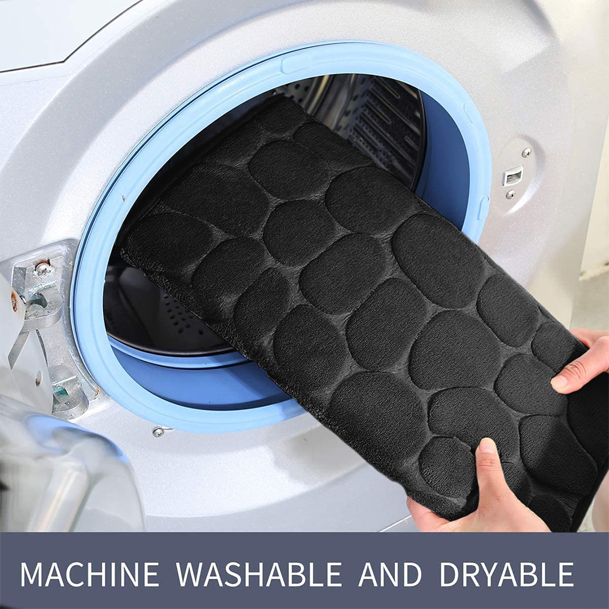 Classic pebble embossed floor mat 1cm sponge bathroom water-absorbing and anti-slip foot mat concave-convex stone flower floor mat sponge bathroom mat Item Picture