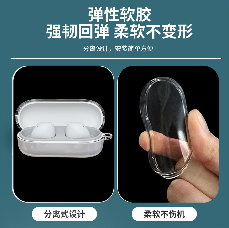 This transparent TPU soft shell dust and shockproof protective case is suitable for SONY/ SONY WF-C510 Bluetooth headphones details Picture