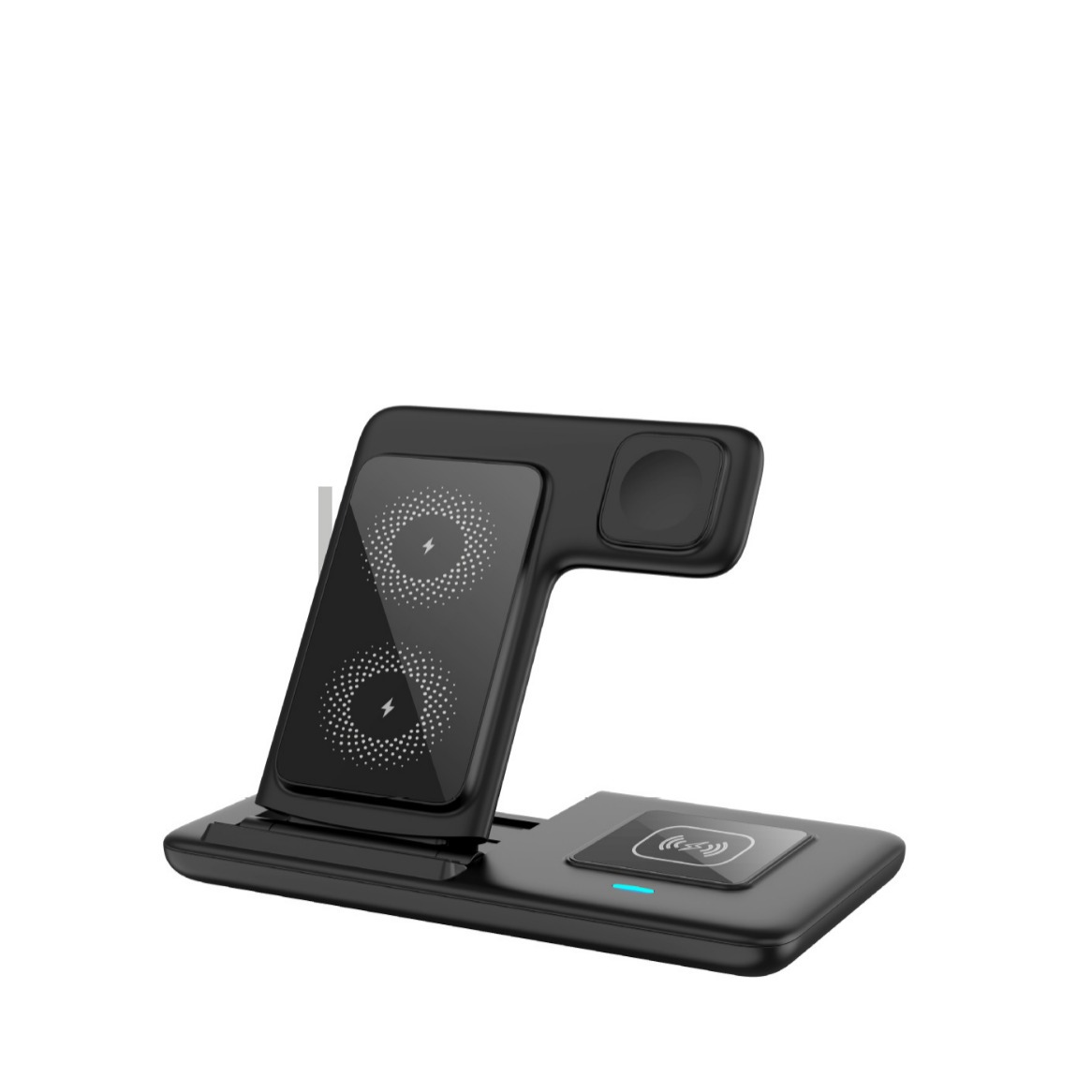 Factory direct supply cross-border bestseller, suitable for Apple 15 3-in-1 wireless charging, foldable dual-coil 15W fast charging Item Picture