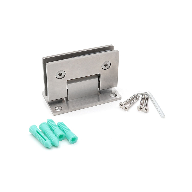 201-304 stamped stainless steel 4MM 90-degree bathroom clamp XZ-101 stainless steel bathroom glass clamp door hinge Item Picture