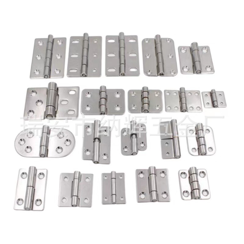 304 stainless steel industrial hinge cabinet door hinge T-shaped rounded corner swing hinge wooden door and window stainless steel hinge Item Picture