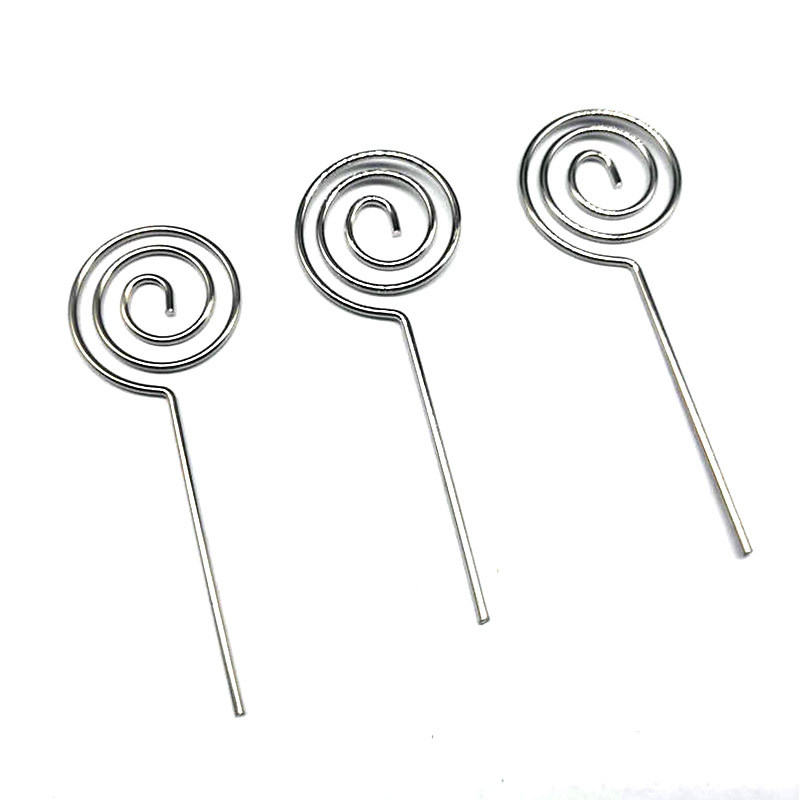 Business card holder, spring metal round note holder, wrought iron card holder, desktop business card holder, square seat holder Specification drawing