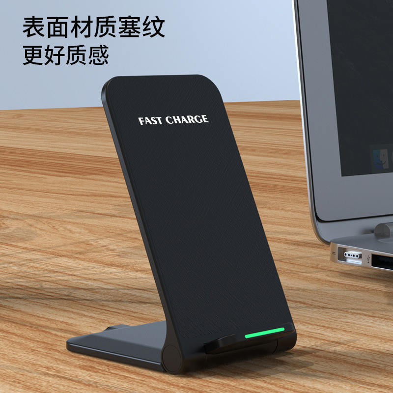 The new wireless charger with dual-coil 15w fast charging desktop foldable stand is suitable for Apple and Huawei mobile phones details Picture