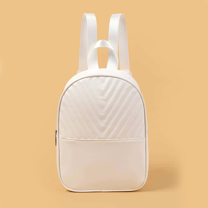 New V-patterned fashion backpack, fresh and sweet style, children's small bag, casual multi-functional travel bag for both shoulders full figure