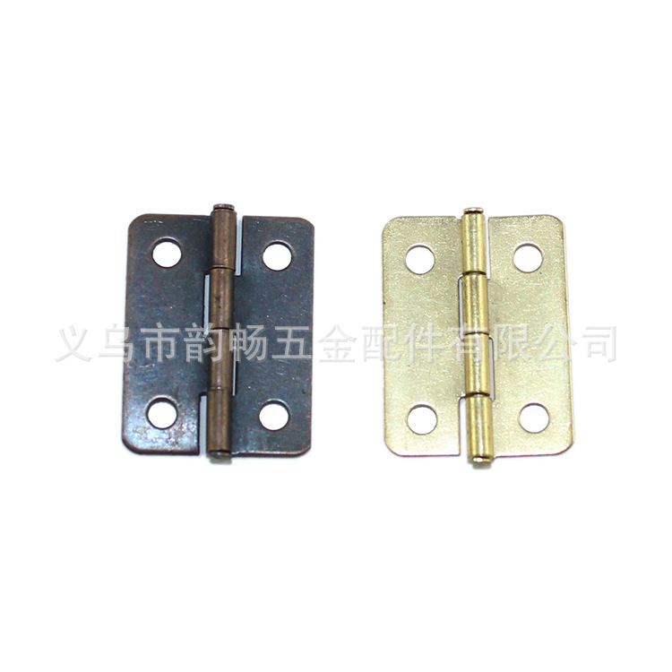 Antique hinges 25*18mm, flat hinges, wooden box, wine box, iron sheet hinges, small hinges, small hinges, rounded corner hinges Specification drawing