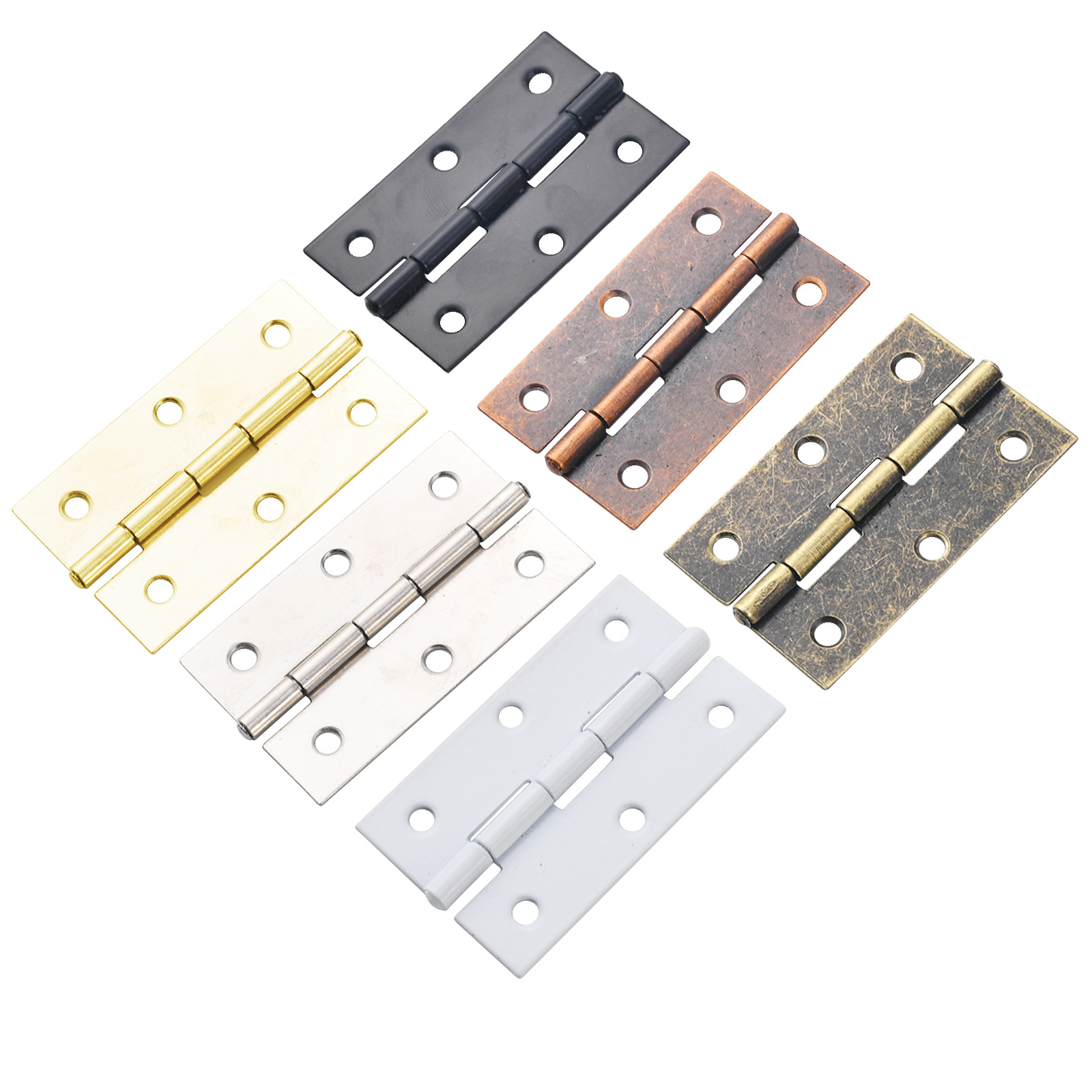New Chinese-style 2.5-inch 6-hole antique wooden box gift box, flat hinge packaging, small accessories, 60*37mm Item Picture