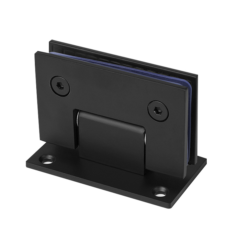 Black glass door hinges, bathroom clips, matte black shower room hinges, frameless door glass clips, 90-degree glass door folding pages Item Picture