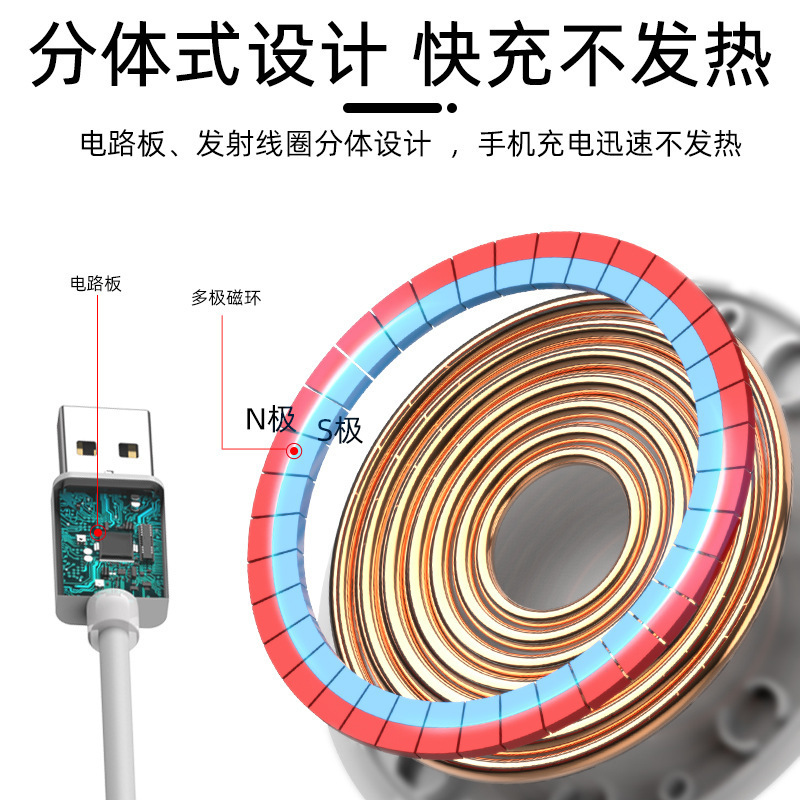 Magnetic wireless charger compatible with Apple iPhone12 pop-up charger 15W wireless charger magsafe Application Scenario