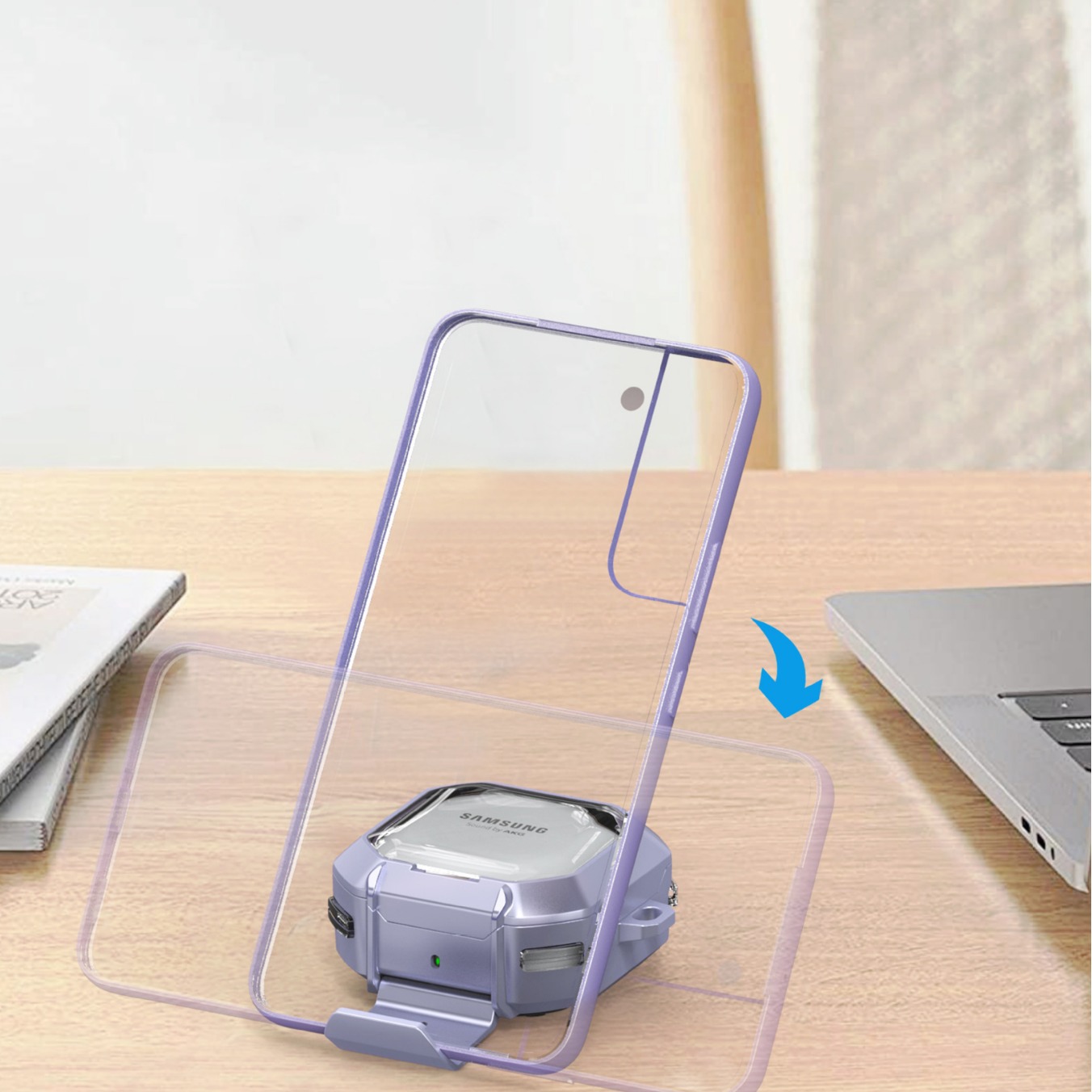 Suitable for Samsung buds2 pro earphone cases, BudsLive transparent stands, and BudsFE earphone cases Specification drawing