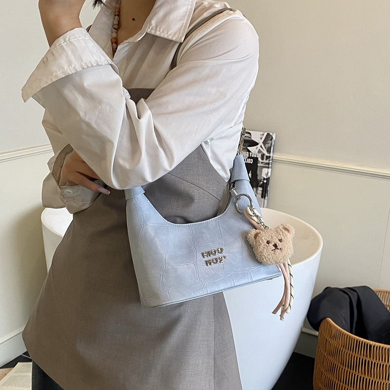 A new 2025 fashionable, elegant and high-end handbag for women, versatile stone pattern single-shoulder crossbody bag for work and commuting Specification drawing