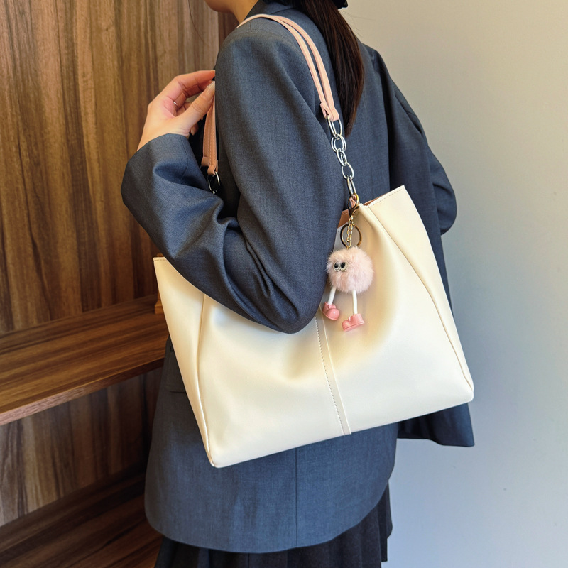 High-end large-capacity women's bag 2024 new style fashionable commuting single-shoulder bag with contrasting colors cross-border tote bag Specification drawing