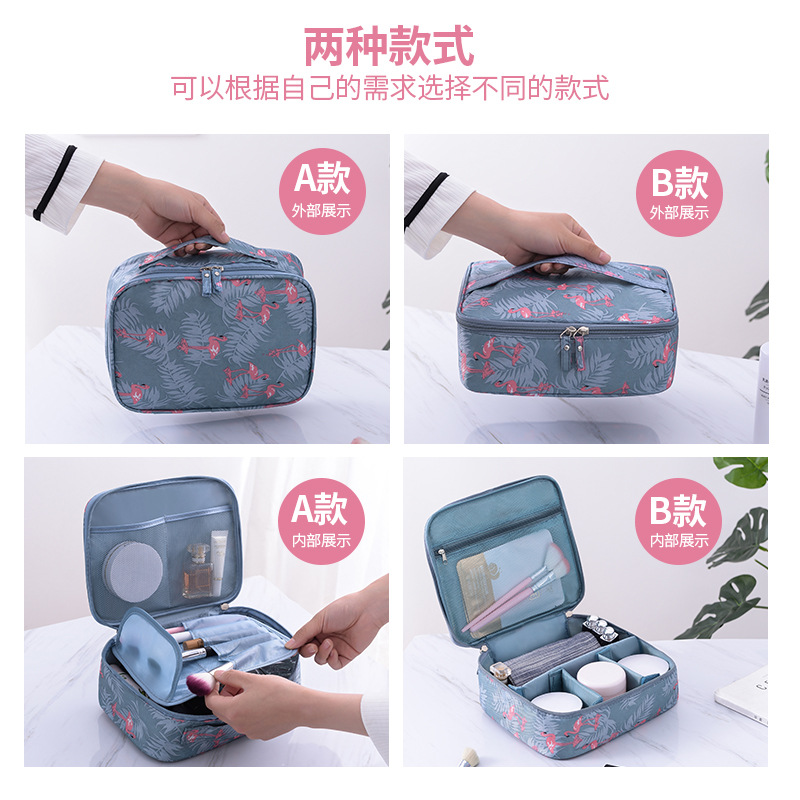 Korean version AB style cosmetic bag travel storage bag box, large hand-held portable waterproof compartment hand-held cosmetic bag details Picture