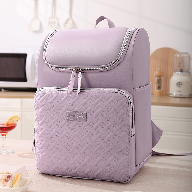 Runhui Croissant double-shoulder insulated box, rider meal delivery lunch box bag, fresh-keeping ice pack, outdoor large-capacity bento bag details Picture