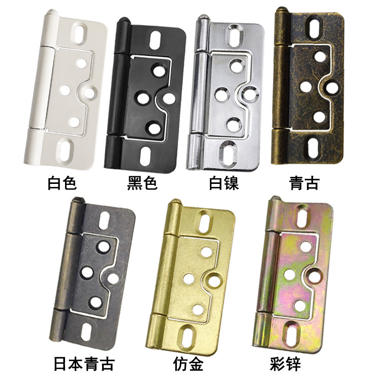 3-inch iron hinge flat opening double hinge cabinet door hardware furniture wooden door hinge invisible silent folding hinge Item Picture