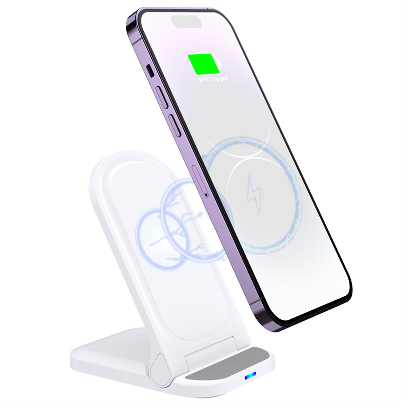 Creative multi-functional vertical folding wireless charger 15W mobile phone wireless charging stand, suitable for Apple Wireless Specification drawing