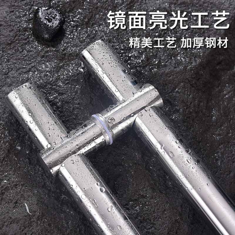 Stainless steel door handle, household door handle manufacturer direct supply, glass door handle, flat tube adjustable hole distance, simple and elegant Application Scenario