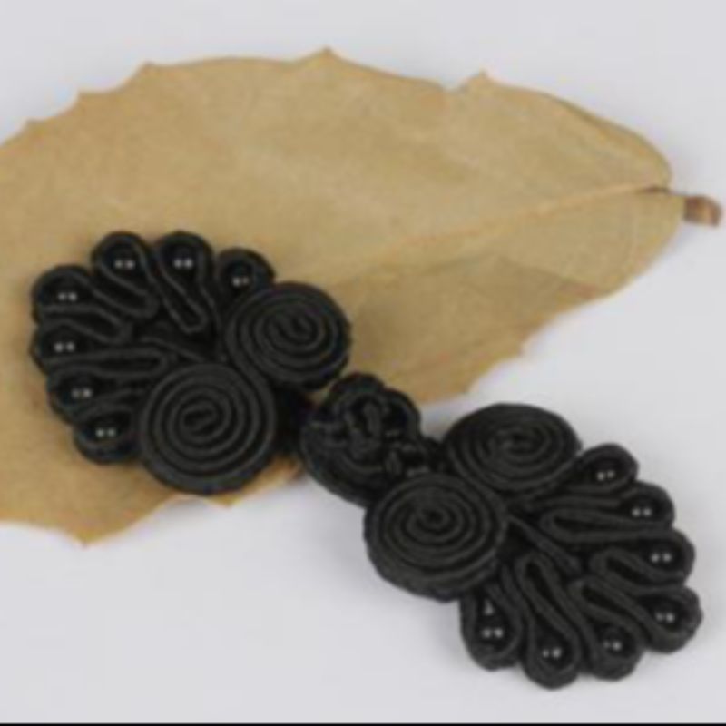 国潮 盘扣旗袍纽扣中式喜帖手工复古装饰黑色