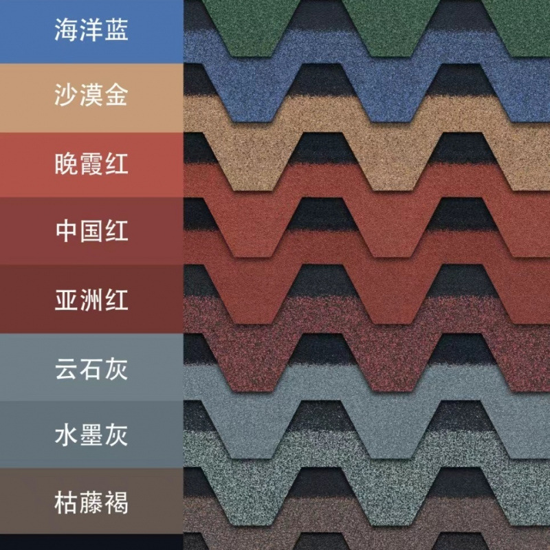 Heat-insulating villa, Mosaic fiberglass tile, felt, sunroom, wooden house roof, fiberglass waterproof, rhombic asphalt tile factory Application Scenario