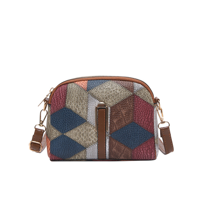 Middle-aged mom bag for women 2024 New casual and fashionable printed soft leather multi-layer single-shoulder crossbody mobile phone pocket small bag Item Picture