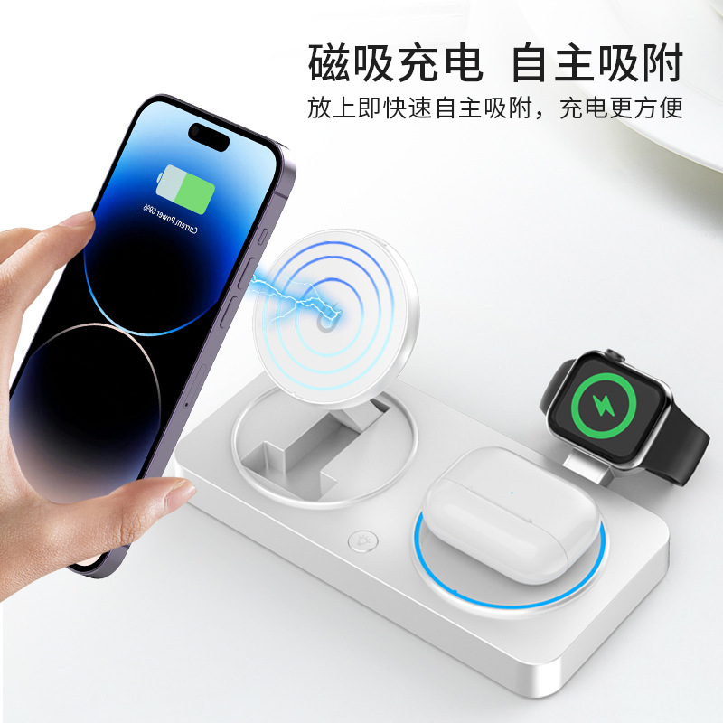 The manufacturer's new magnetic triple-stack/multi-in-one wireless charger, night light wireless charging stand, fast charging wireless charging details Picture