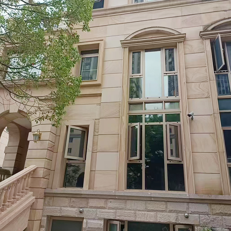 Custom-made sandstone villa exterior walls, marble background walls, washbasins, fences, stairs, and stone from the original manufacturer Application Scenario