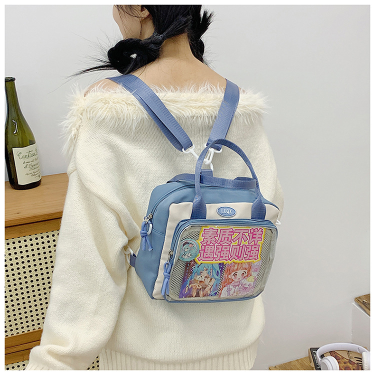 Cross-border student class tutorial bag, single-shoulder crossbody bag, pain bag, large-capacity handbag for women, Japanese-style transparent backpack Application Scenario