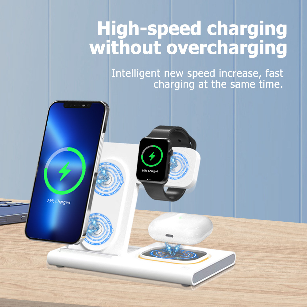 Amazon's best-selling three-in-one wireless charger supports fast charging and is a multi-functional wireless charging source factory details Picture