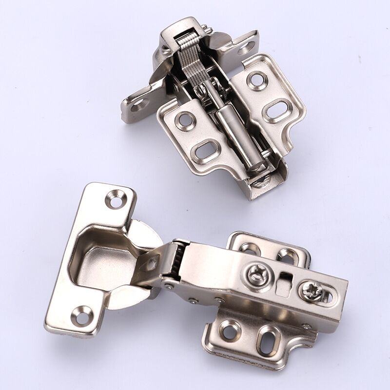 Cold-rolled steel hinges, silent hydraulic damping buffer cabinet door hinges, straight and mid-bent spring wardrobe door hinges Specification drawing