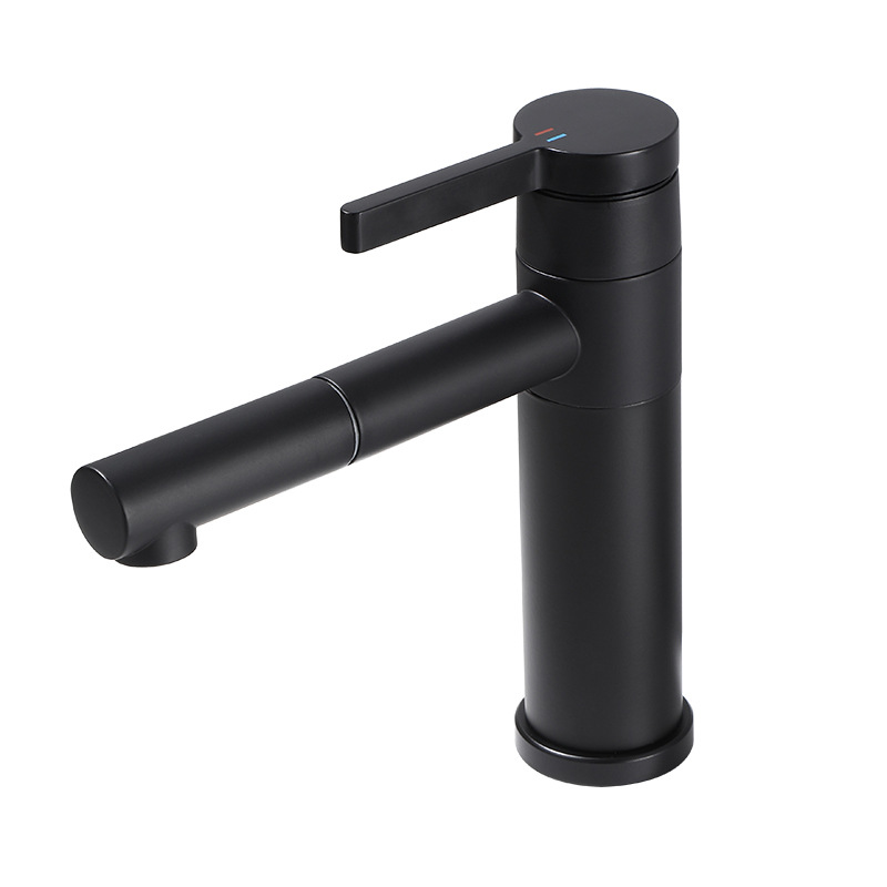 Black bathroom countertop basin, rotating faucet, washbasin gun, grey cold and hot faucet Item Picture