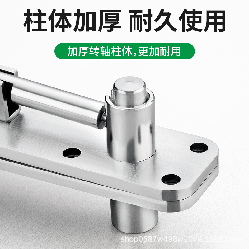 Heavy-duty stainless steel wooden door with top and bottom rotating shafts, concealed upper and lower hinges, positioning invisible hinges, and 360-degree rotation Specification drawing