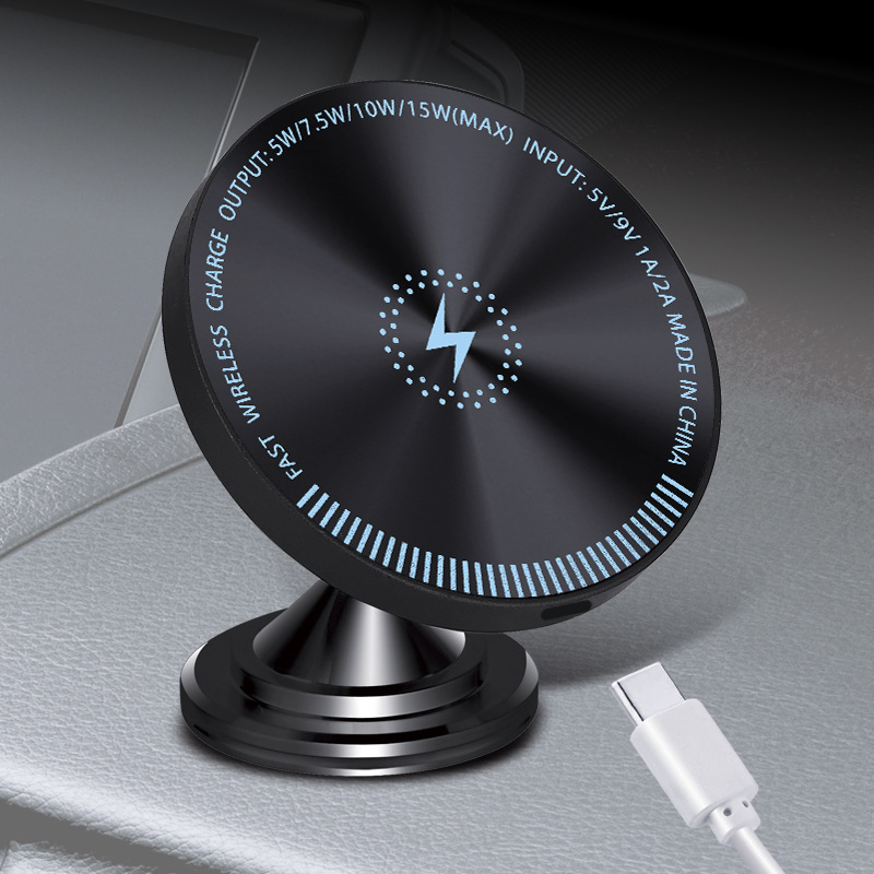 The magsafe magnetic wireless charging phone stand is compatible with Apple and Android Super fast charging car chargers of 15W