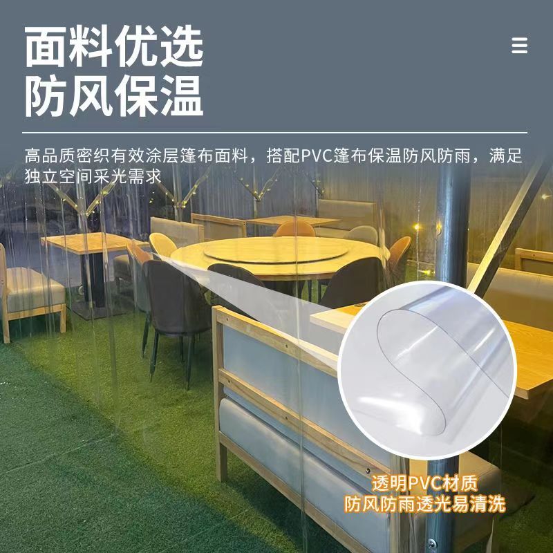 Sliding awning, retractable tent, barbecue and late-night snack mobile activity awning, food stall awning, large warehouse rain shelter Application Scenario